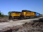 UP 9025 (C40-8) parked next to UP 4931 (SD70M) in the yard 